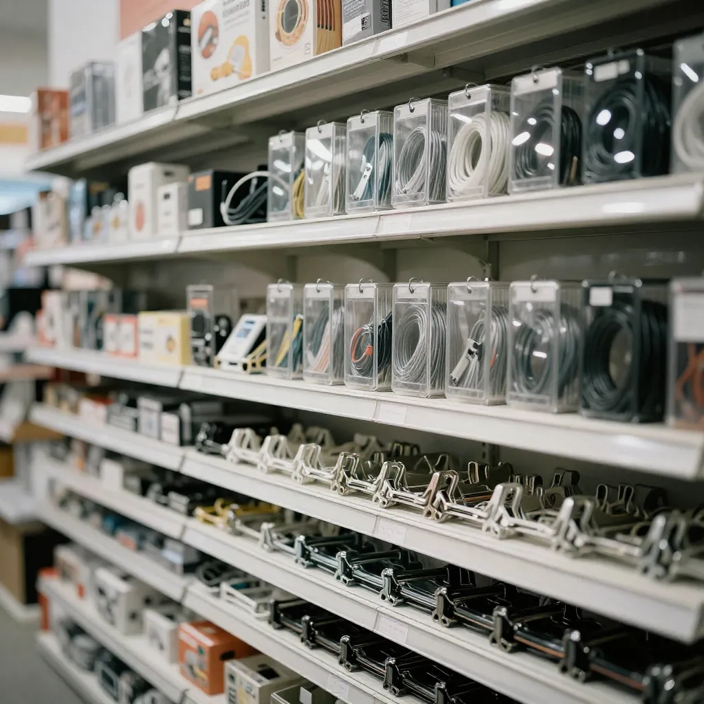 Moderni työpöytäasetelma kaapelinhallinnalla